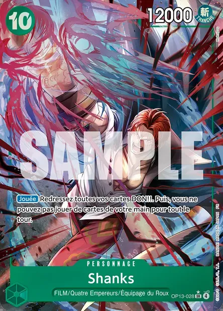Shanks, carte One Piece OP13-028 — extension SUCCESSEURS