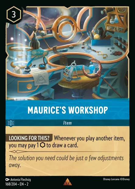 Maurice's Workshop, Disney Lorcana card CH2-168 — Rise of the Floodborn set