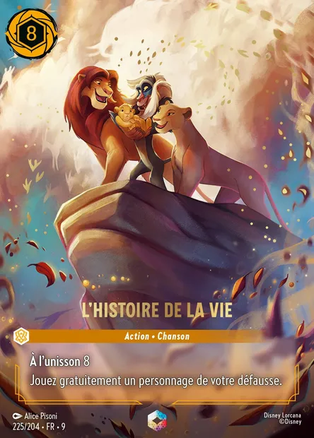 L'histoire de la vie, carte Disney Lorcana CH9-225 — extension Fabuleux
