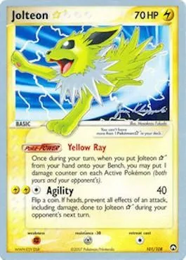 Jolteon ☆ Gold Star, carte Pokémon WCD08 101-2 — extension World Championship Decks 2008