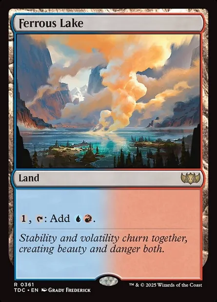 Ferrous Lake, Magic card TDC 361 — Tarkir: Dragonstorm Commander set