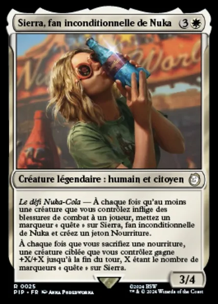 Sierra, fan inconditionnelle de Nuka, carte Magic PIP 25 — extension Fallout