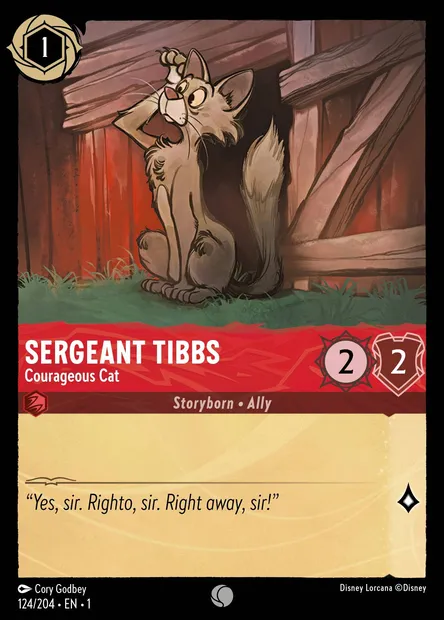 Sergeant Tibbs - Courageous Cat, Disney Lorcana card CH1-124 — The First Chapter set