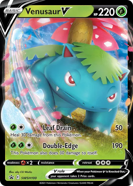 Venusaur V, Pokémon card SWSH 100 — SWSH Black Star Promos set