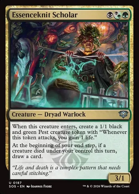 Essenceknit Scholar, Magic card SOS 187 — Secrets of Strixhaven set