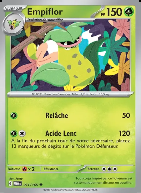 Empiflor, carte Pokémon MEW 071 — extension 151