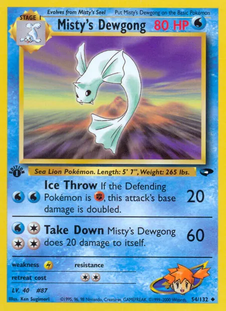 Misty's Dewgong, carte Pokémon GC 54 — extension Gym Challenge