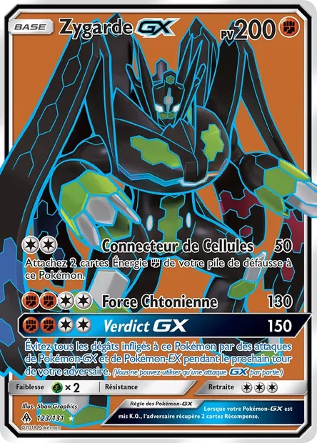 Zygarde GX, carte Pokémon FLI 123 — extension Lumière Interdite