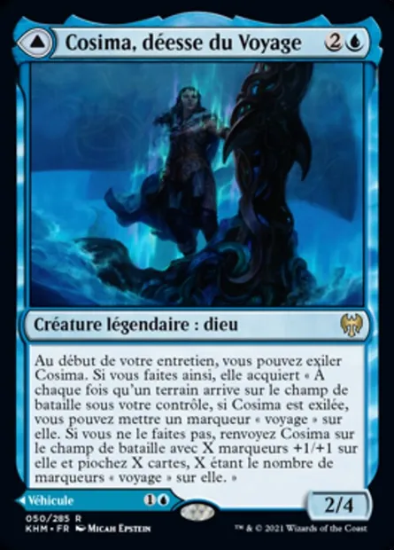 Cosima, déesse du Voyage // L'Orakarve, carte Magic KHM 50 — extension Kaldheim