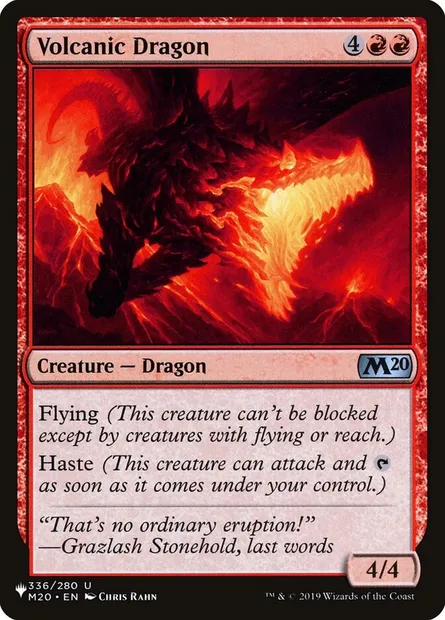 Volcanic Dragon, Magic card PLST M20-336 — The List set