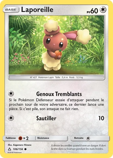 Laporeille, carte Pokémon UPR 106 — extension Ultra-Prisme