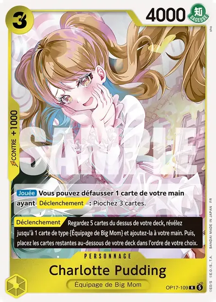 Charlotte Pudding, carte One Piece OP17-109 — extension LES GUERRIERS LES PLUS PUISSANTS AU MONDE