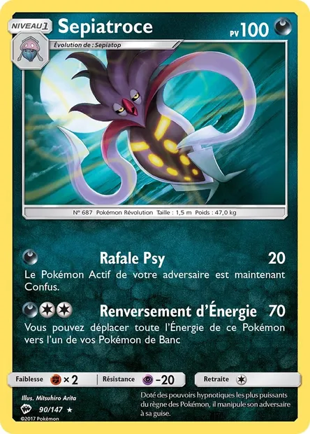 Sepiatroce, carte Pokémon BUS 90 — extension Ombres Ardentes