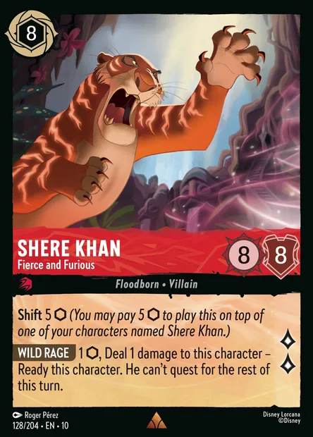 Shere Khan - Fierce and Furious, Disney Lorcana card CH10-128 — Whispers in the Well set