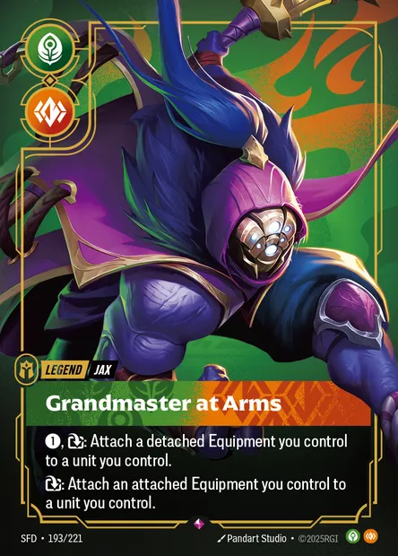 Grandmaster at Arms, carte Riftbound SFD 193 — extension Spiritforged