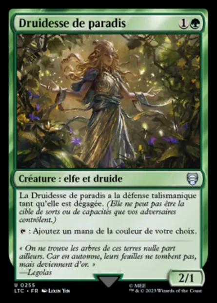 Druidesse de paradis, carte Magic LTC 255 — extension Tales of Middle-earth Commander
