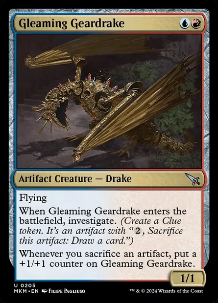 Gleaming Geardrake, Magic card MKM 205 — Murders at Karlov Manor set