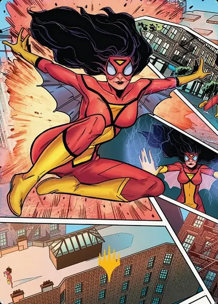 Spider-Woman, Stunning Savior // Spider-Woman, Stunning Savior, Magic card ASPM 51 — Marvel's Spider-Man Art Series set