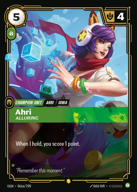 Ahri, carte Riftbound OGN 066a — extension Origins