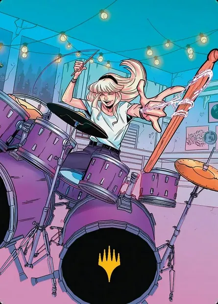 Gwen Stacy // Gwen Stacy, carte Magic ASPM 34 — extension Marvel's Spider-Man Art Series