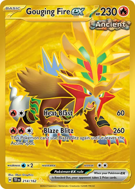 Gouging Fire ex, Pokémon card TEF 214 — Temporal Forces set