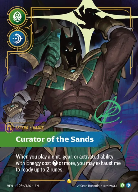 Curator of the Sands, carte Riftbound VEN 192* — extension Vendetta
