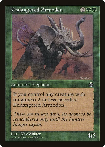 Armodon menacé, carte Magic STH 107 — extension Forteresse