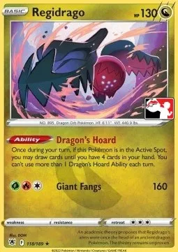 Regidrago, carte Pokémon PPS 118-3 — extension Play! Pokémon Prize Pack Series