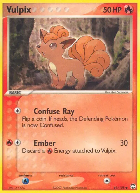 Vulpix, Pokémon card PK 69 — Power Keepers set