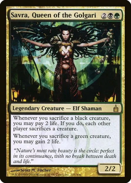 Savra, Reine des Golgari, carte Magic RAV 225 — extension Ravnica: La Cité des Guildes