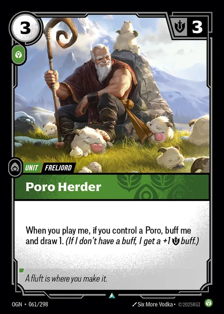 Poro Herder, Riftbound card OGN 061 — Origins set
