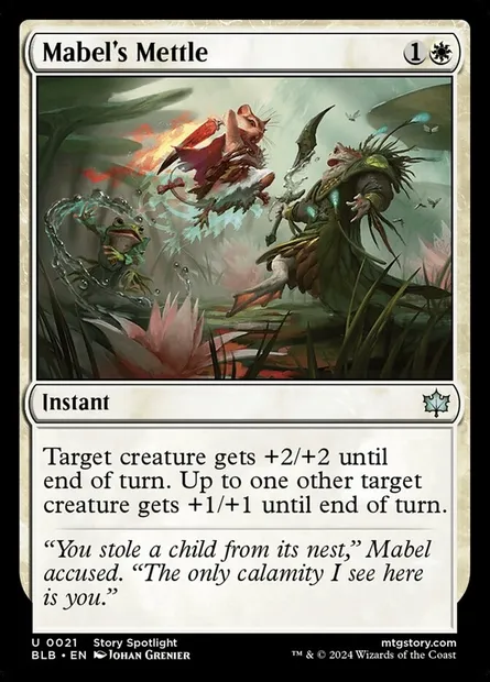 Mabel's Mettle, Magic card BLB 21 — Bloomburrow set