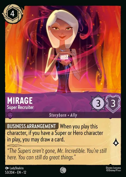 Mirage - Super Recruiter, Disney Lorcana card CH12-053 — Wilds Unknown set