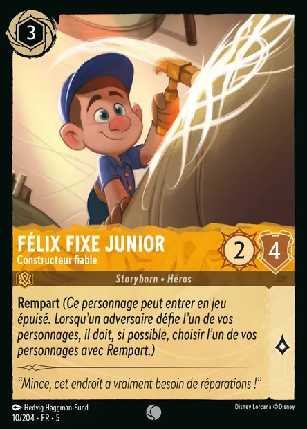 Félix Fixe Junior - Constructeur fiable, carte Disney Lorcana CH5-010 — extension Ciel Scintillant
