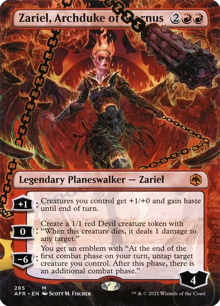 Zariel, Archduke of Avernus, Magic card AFR 285 — Adventures in the Forgotten Realms set