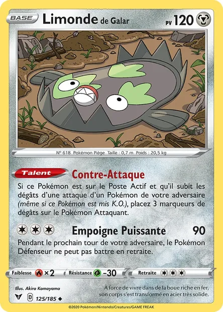 Limonde de Galar, carte Pokémon VIV 125 — extension Voltage Éclatant