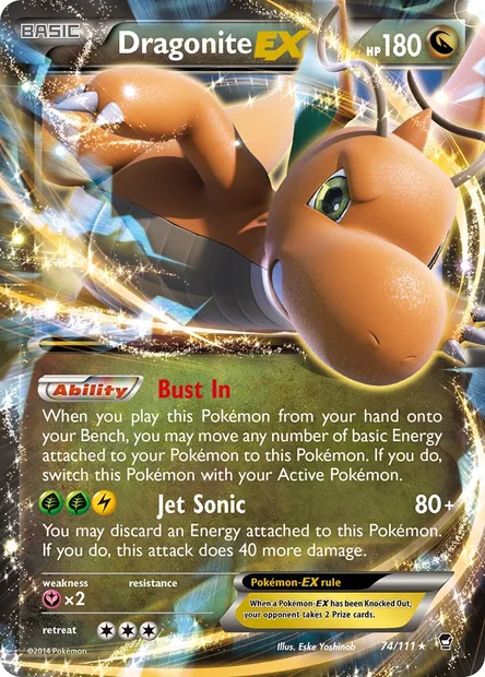 Dragonite EX, Pokémon card FFI 74 — Furious Fists set