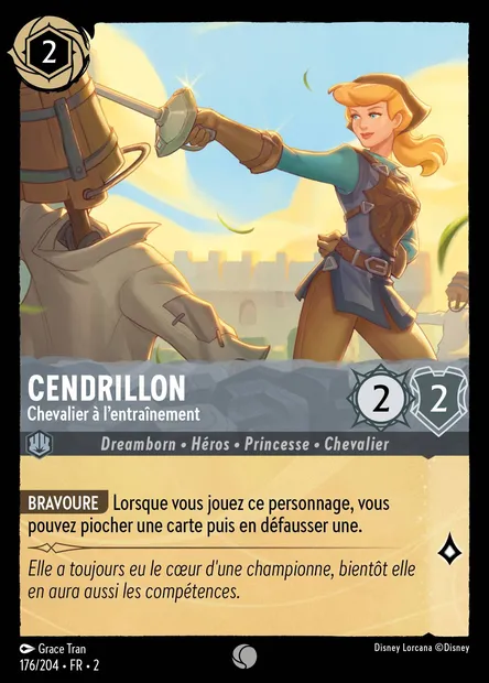 Cendrillon - Chevalier à l'entraînement, carte Disney Lorcana CH2-176 — extension L'Ascension des Floodborn