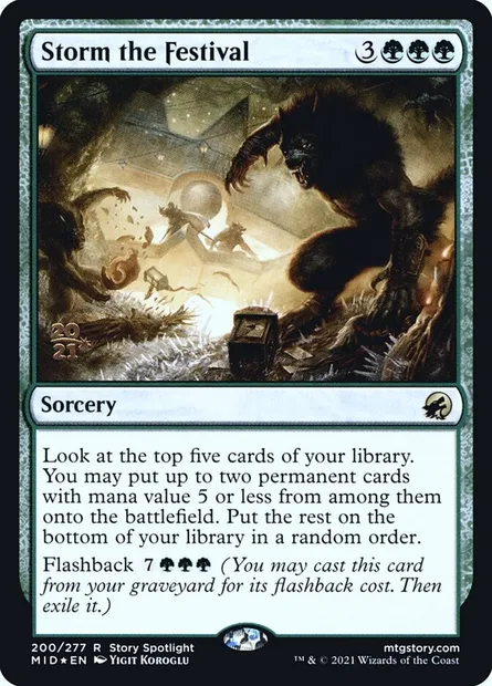 À l'assaut du Festival, carte Magic PMID 200s — extension Innistrad: Midnight Hunt Promos
