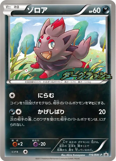 Zorua, Pokémon card BWP 116 — BW Promos set