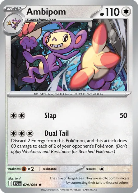 Ambipom, Pokémon card PFL 079 — Phantasmal Flames set
