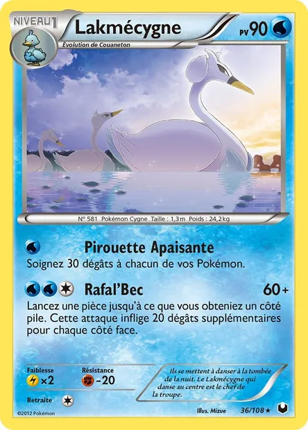 Lakmécygne, carte Pokémon DEX 36 — extension Explorateurs Obscurs