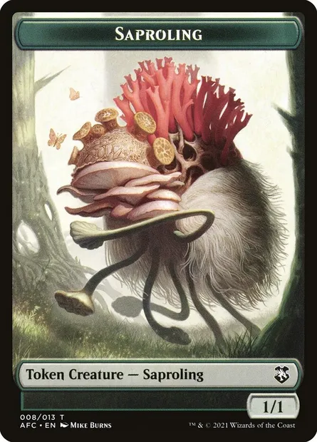 Saproling, carte Magic TAFC 8 — extension Forgotten Realms Commander Tokens