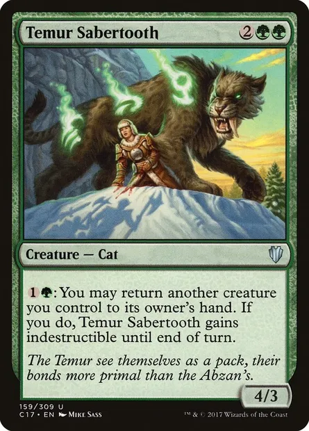 Temur Sabertooth, Magic card C17 159 — Commander 2017 set