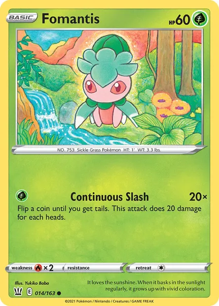 Fomantis, Pokémon card BST 14 — Battle Styles set