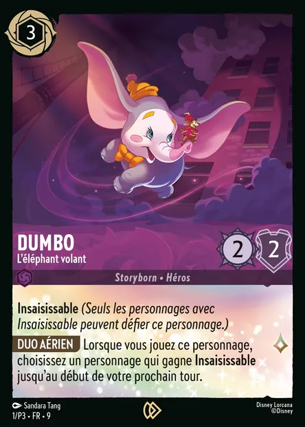 Dumbo - L'éléphant volant, carte Disney Lorcana P3-001 — extension P3