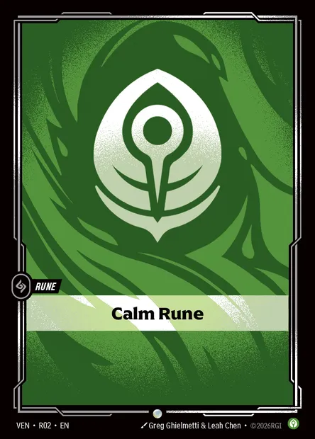 Calm Rune, Riftbound card VEN R02 — Vendetta set