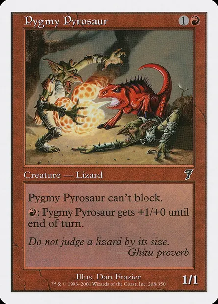 Pygmy Pyrosaur, Magic card 7ED 208 — Seventh Edition set