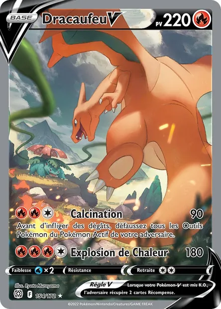 Dracaufeu V, carte Pokémon BRS 154 — extension Stars Étincelantes