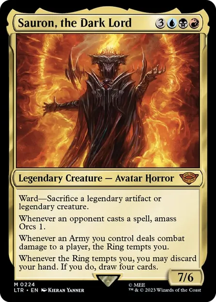 Sauron, the Dark Lord, Magic card LTR 224 — The Lord of the Rings: Tales of Middle-earth set